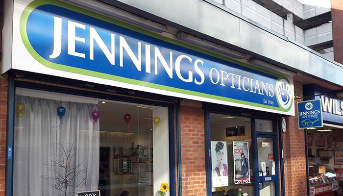 Outside Jennings Opticians Wythenshawe